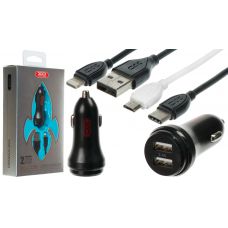 АЗУ XO CC08 (2USB/2.4A) + USB - Lightning