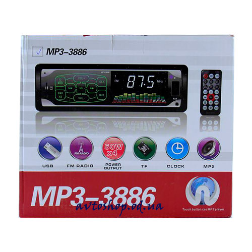 Автомагнитола MP3 3886 сенсорные кнопки	