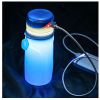 Складная силиконовая спортивная бутылка для воды 550 мл с фонариком