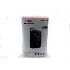 Портативна колонка UKC BT12A + 2 бездротові мікрофони в комплекті / входи для USB та SD-карт / Bluetooth / 12v220v