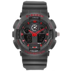 Годинник наручний C-SHOCK GA-100 Black-Red, підсвічування 7 кольорів