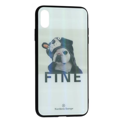 Накладка Glass Case Fine Dog Apple iPhone Xs Max, White