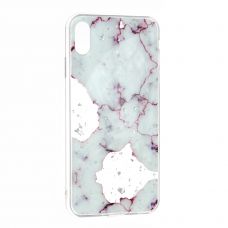 Накладка Glue Case Мармур Метал Apple iPhone Xs Max, Light Blue