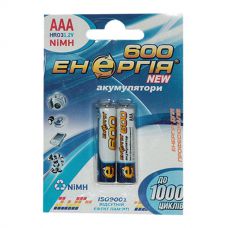 Аккумуляторы Энергия AAA HR03 Ni-MH 600mAh 1.2V