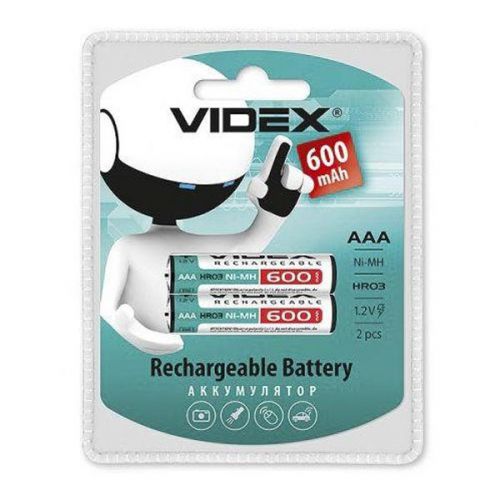 Аккумуляторы Videx - Rechargeable Battery AAA HR03 Ni-MH 600mAh 1.2V