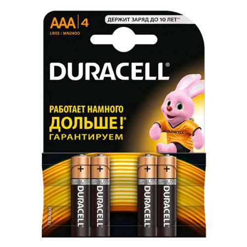Батарейки Duracell - Basic ААА LR03 1.5V 4шт.