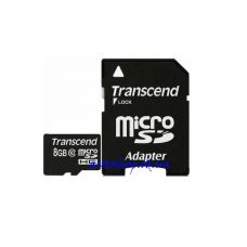 Карта памяти TRANSCEND MicroSDHC 8 GB CLASS 10 (+ SD ADAPTER)