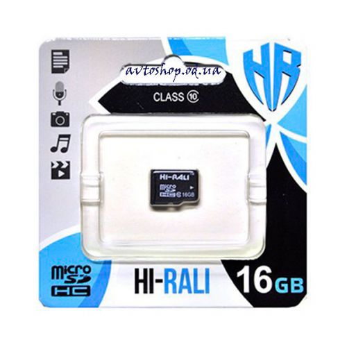 Карта пам'яті HI-RALI micro SDHC 16GB class 10
