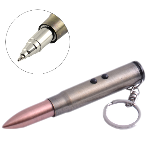 Фонарь брелок пуля 907-LED,лазер,3xLR41,ручка