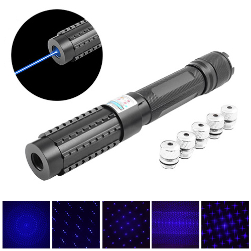 Ліхтар лазер YX-B015 синій, 2х16340, ЗУ 220V, 5 насадок, BOX