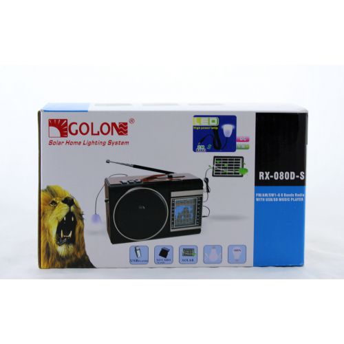 Радіоприймач Golon RX-080 портативна колонка USB / SD / MP3 / FM / Ліхтарик
