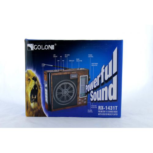 Радиоприемник Golon RX 1431 T портативная колонка USB /SD / MP3/ FM / фонарик