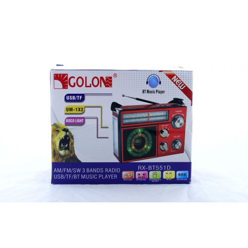 Радіоприймач GOLON RX-552 USB/SD/акумулятор/ліхтарик
