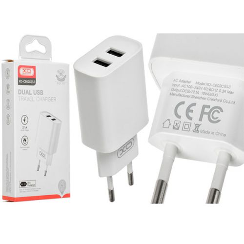 СЗУ XO CE02C (2USB/2.1A)