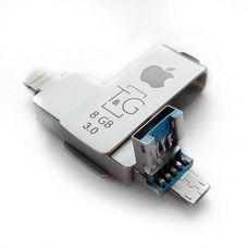 USB-накопитель 3.0, Lightning + microUSB 8gb