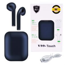 Бездротові bluetooth-навушники V99-Touch з кейсом, navy blue